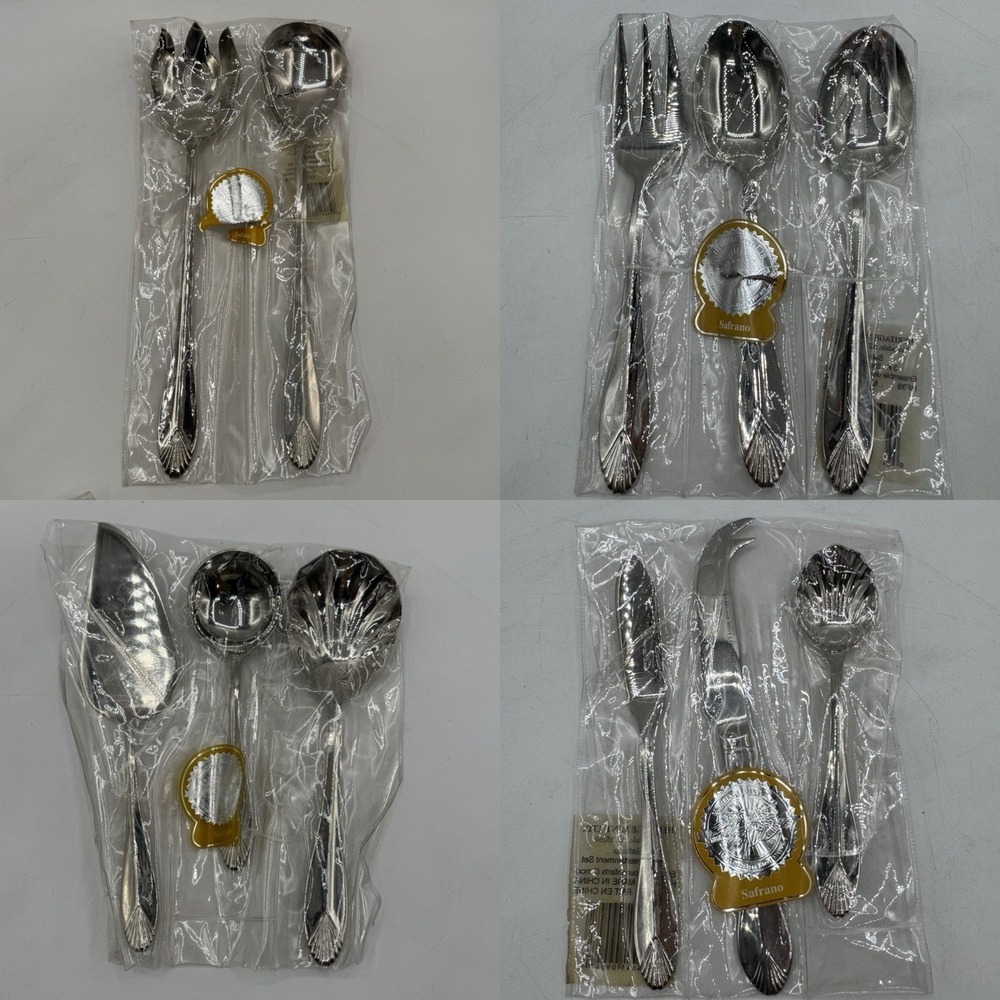 Heritage Mint Safrano‎ GLOSSY 18/0 Stainless Serving Flatware Sets 11 Pieces